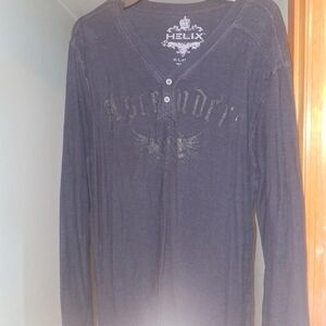 Helix Men’s Long Sleeve Casual Button Down Shirt in Charcoal Gray